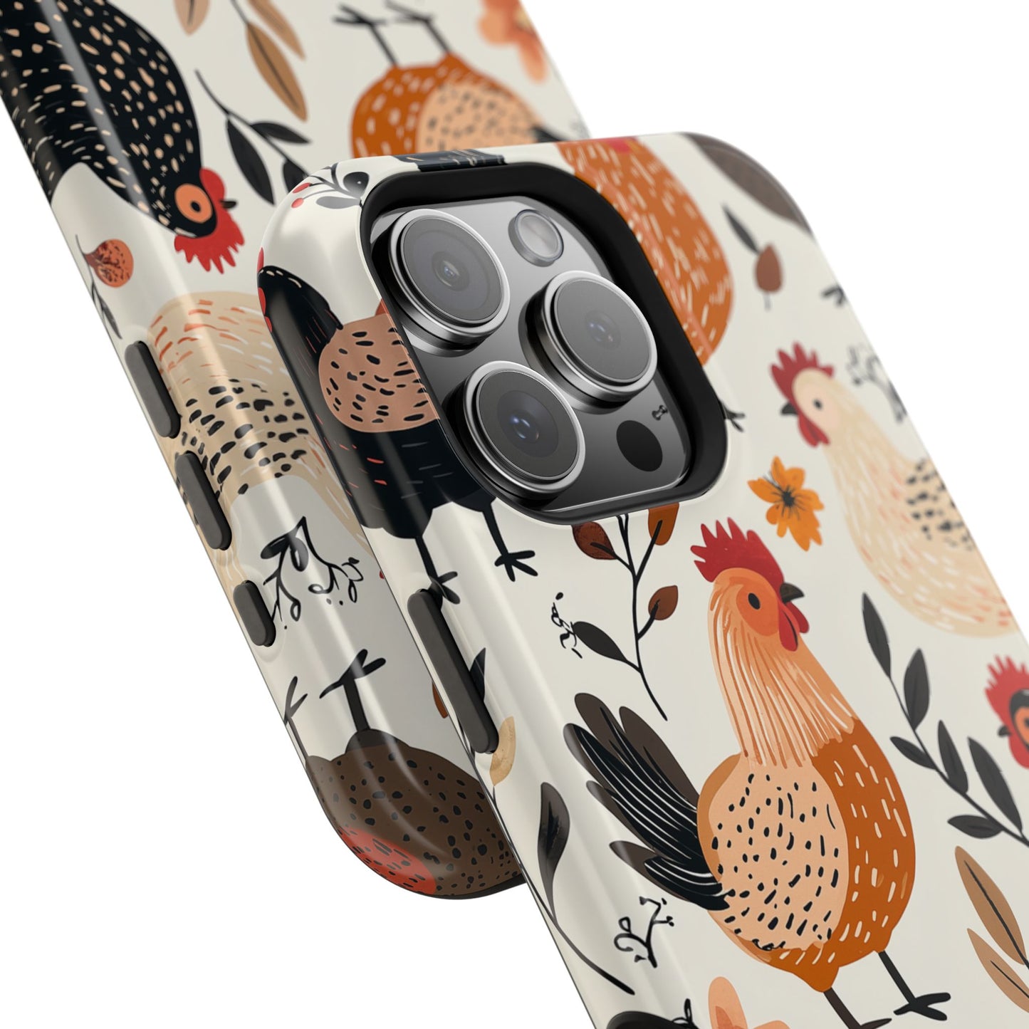 MagSafe iPhone Case: Cluckin' Vintage – Chickens & Leaves