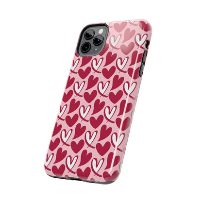 Hand-Drawn Hearts iPhone Case