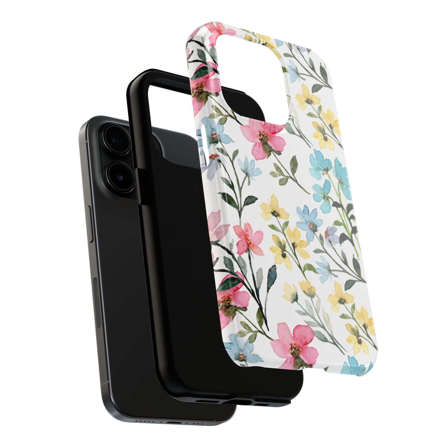 Watercolor Floral Bliss – iPhone Series Case with Pastel Flower Design