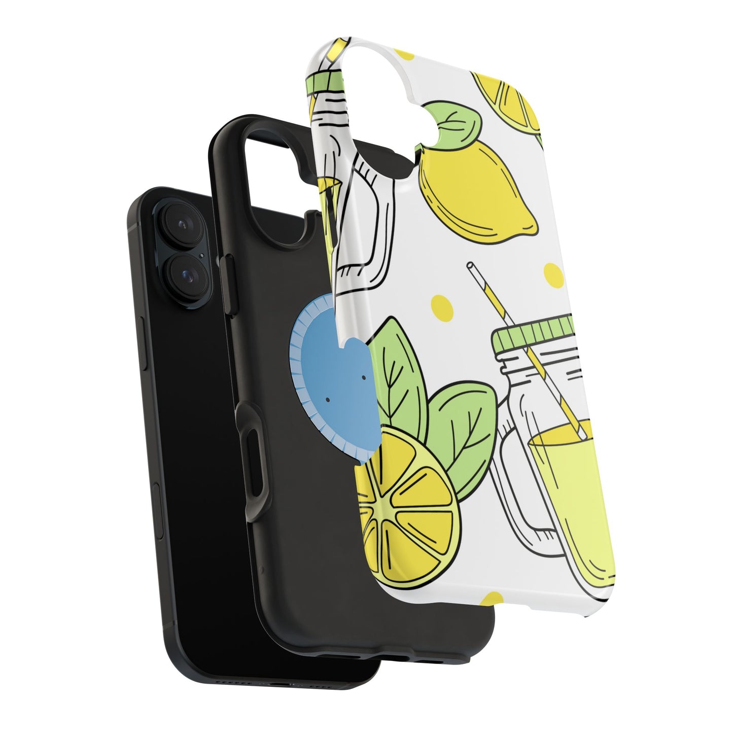 Lemonade Love Tough MagSafe iPhone Case – Fun Lemon Mason Jar Design, Dual-Layer Protection