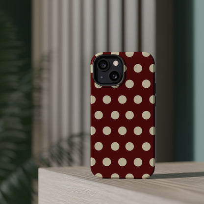 Classic Red & Cream Polka Dots - MagSafe iPhone Case