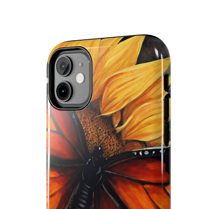 Monarch Butterfly & Sunflower Art – iPhone Case