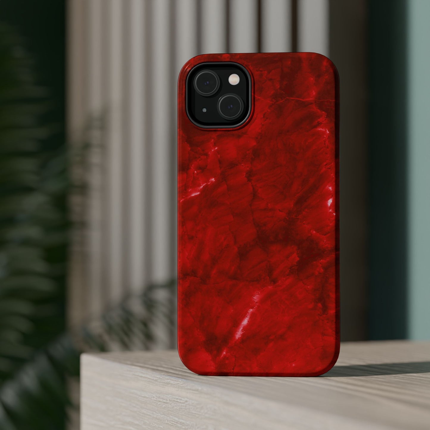 Bold Red Marble MagSafe iPhone Case – Luxe Design Meets Magnetic Precision