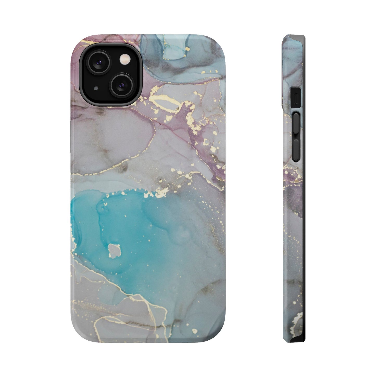 Sky Blue & Purple Marble Wave – MagSafe Case with Dreamy Marble Design