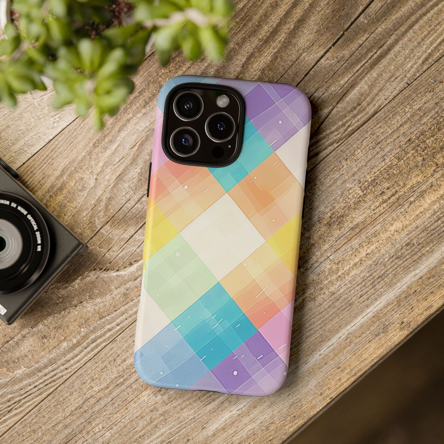 Pastel Plaid Watercolor iPhone Case - BOGO Cases