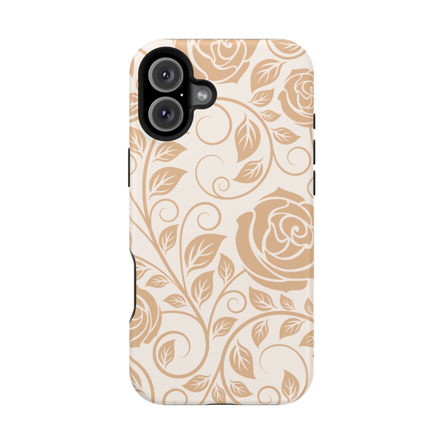 Vintage Rose Vine Tough MagSafe iPhone Case – Elegant Floral Pattern with Dual-Layer Protection