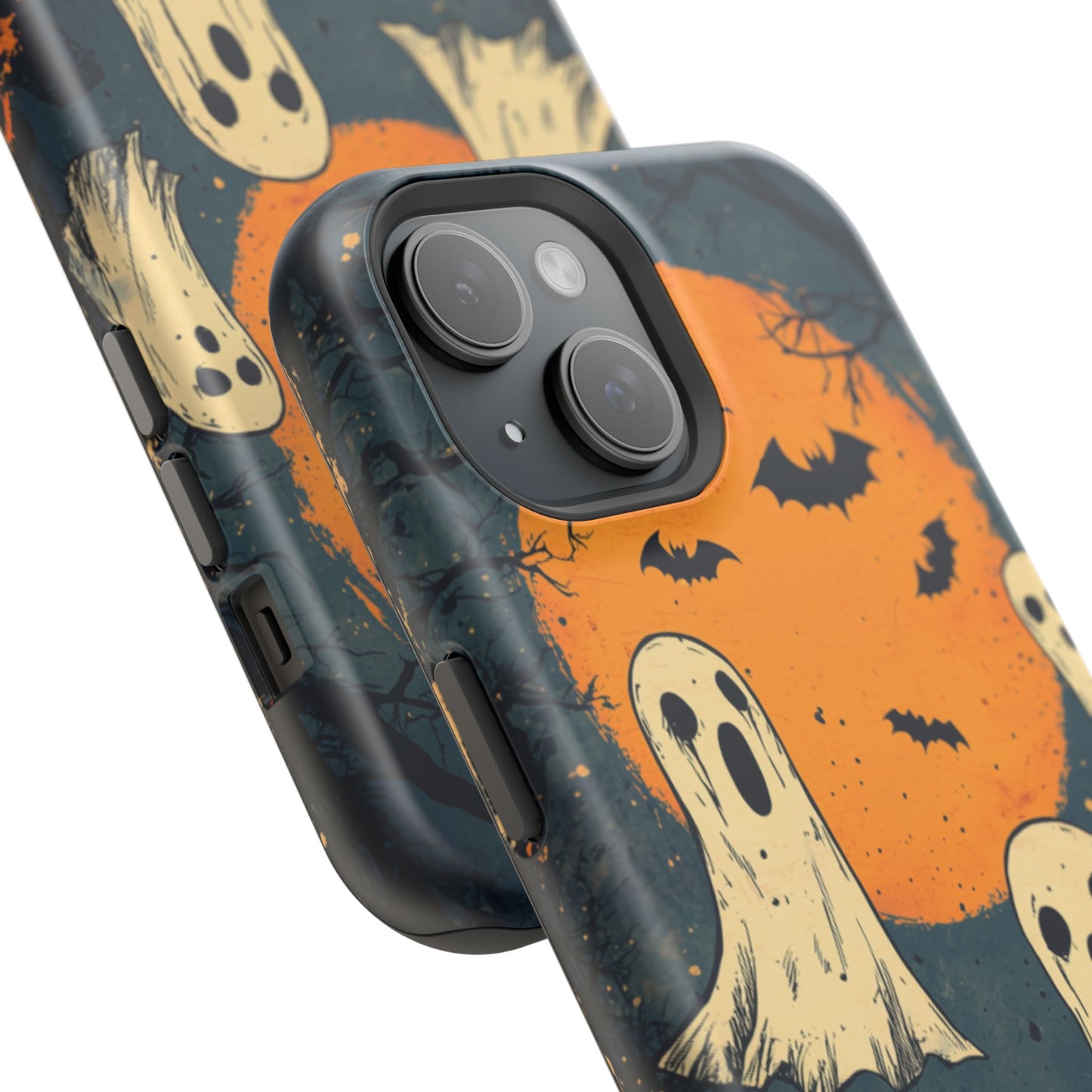 Haunted Ghosts & Full Moon MagSafe iPhone Case – Spooky Halloween Design