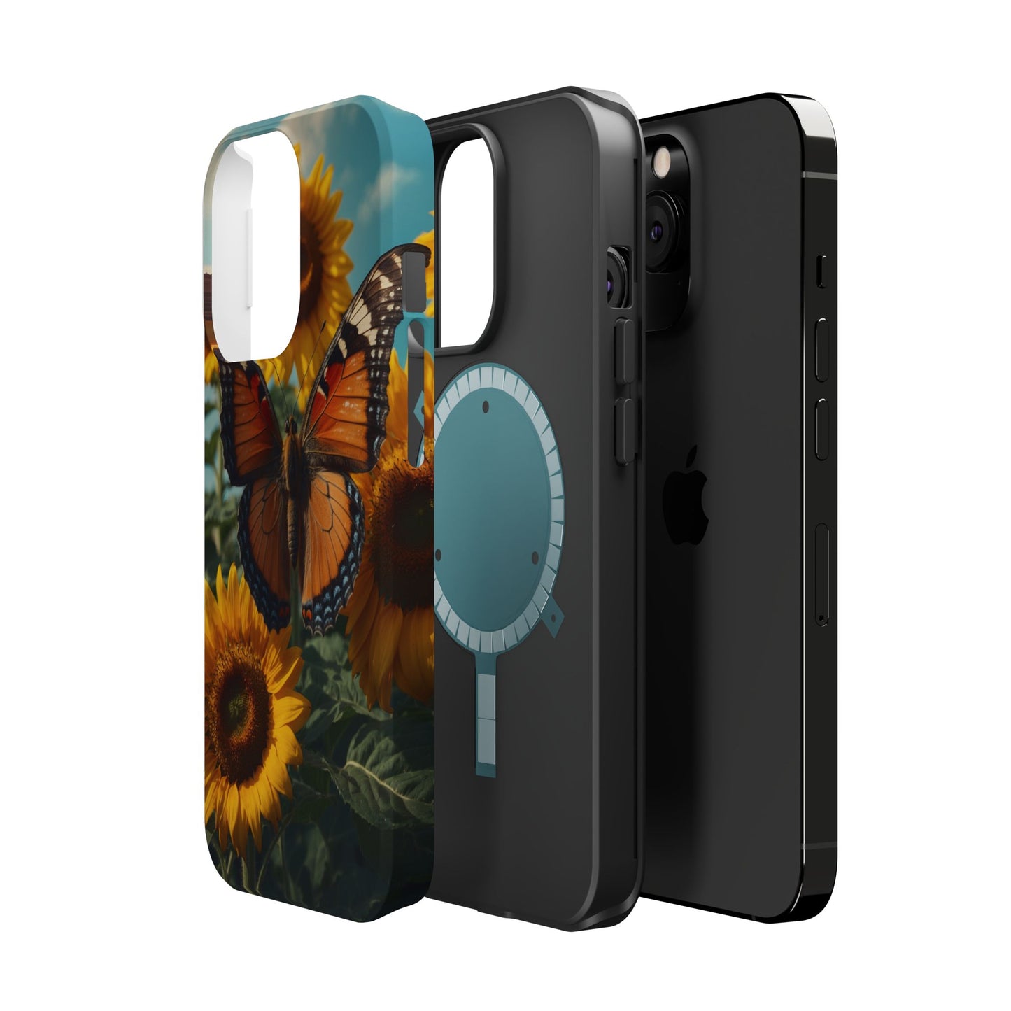 Vibrant Butterfly & Sunflower – MagSafe iPhone Case