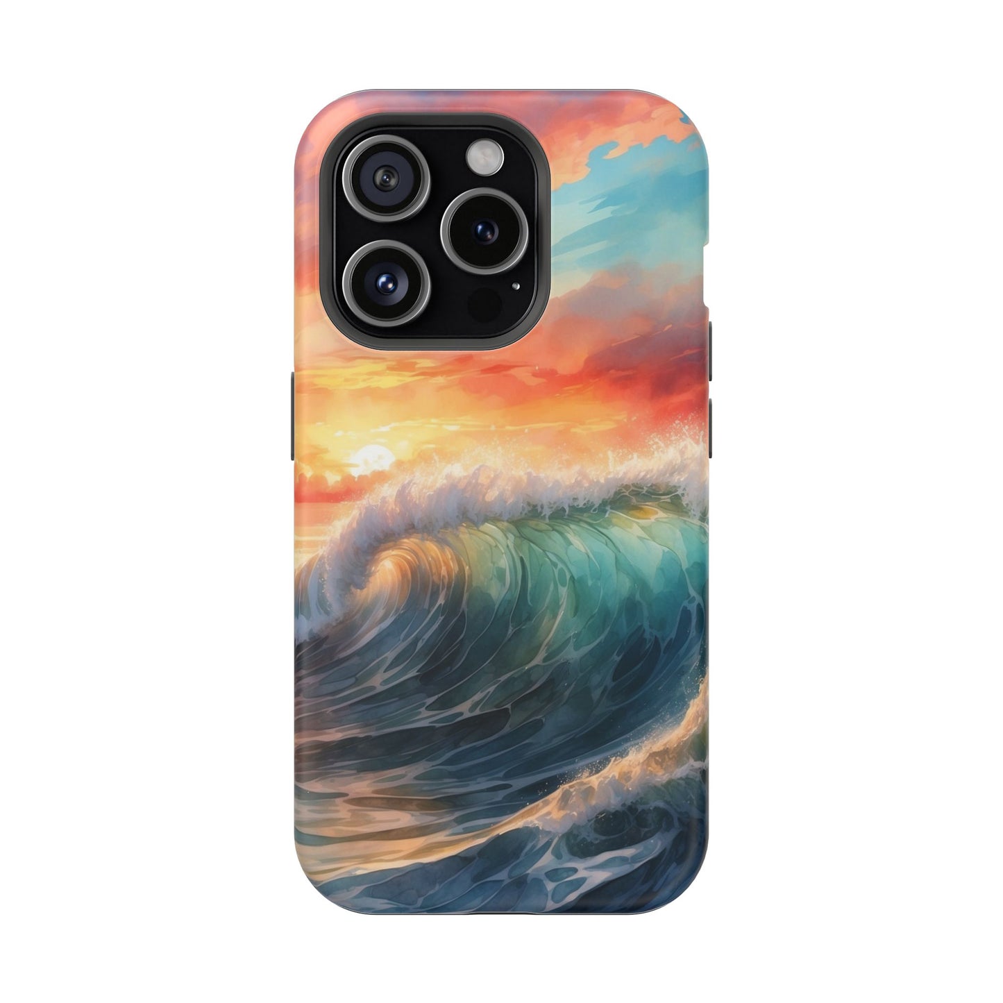 Ocean Wave Sunset MagSafe iPhone Case – Coastal Vibes Design