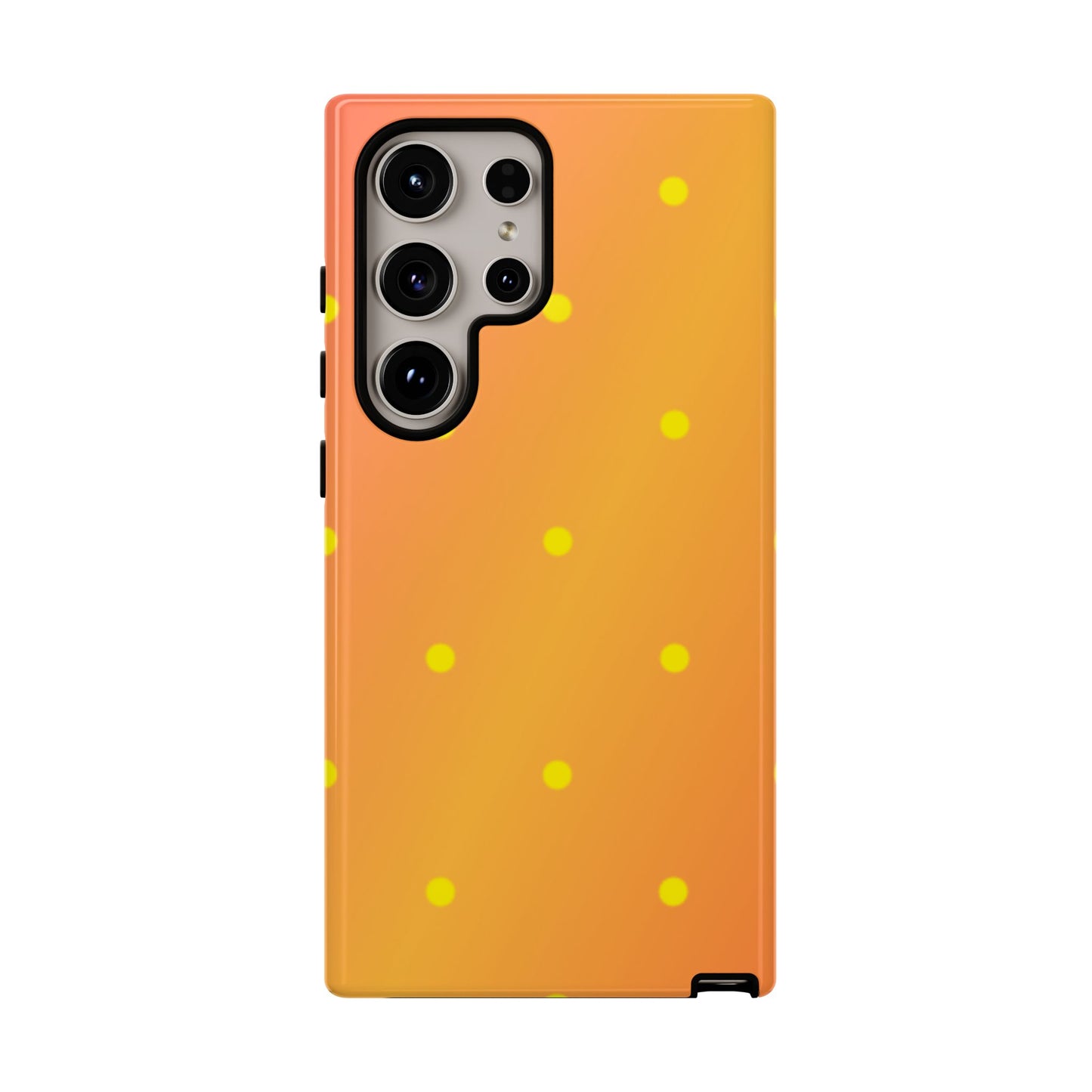 Sunset Gradient Polka Dots Samsung Galaxy Case – Shockproof, Matte Finish, Dual-Layer Protection