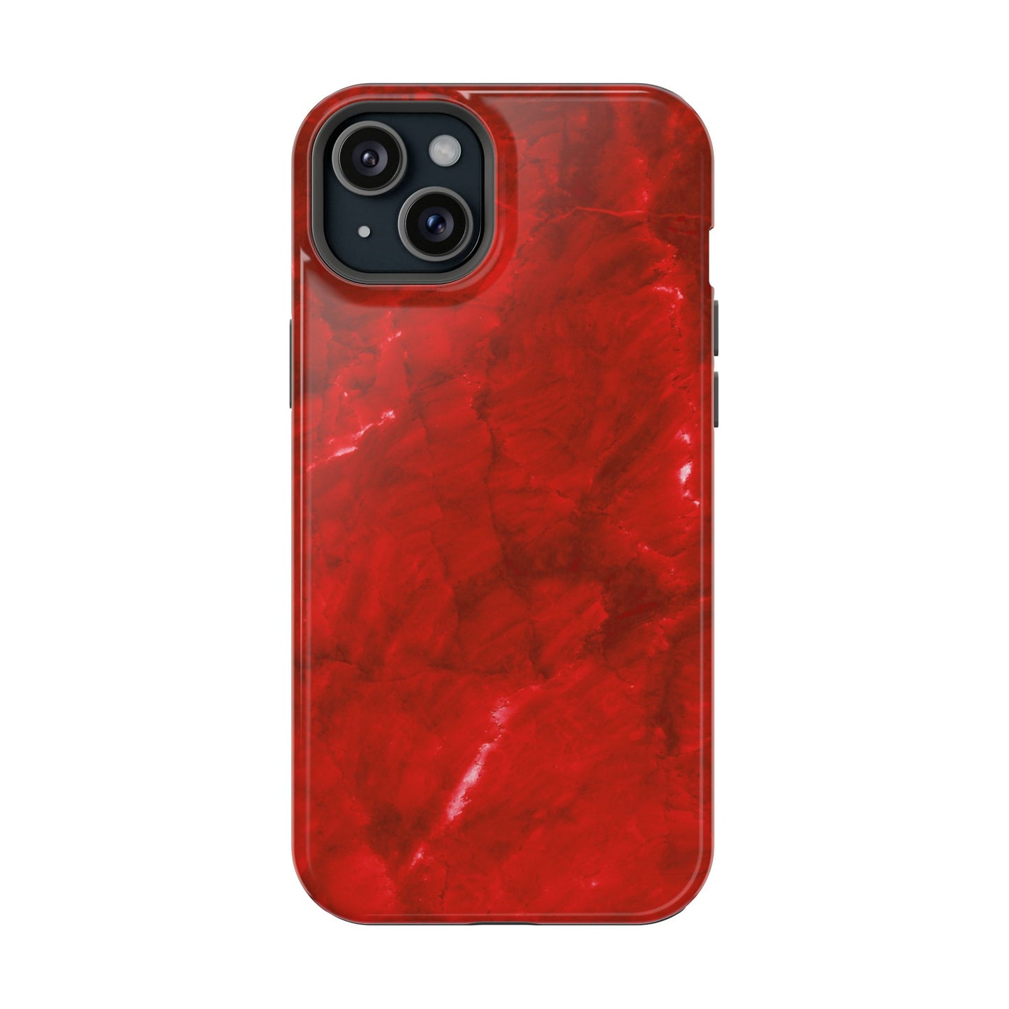 Bold Red Marble MagSafe iPhone Case – Luxe Design Meets Magnetic Precision