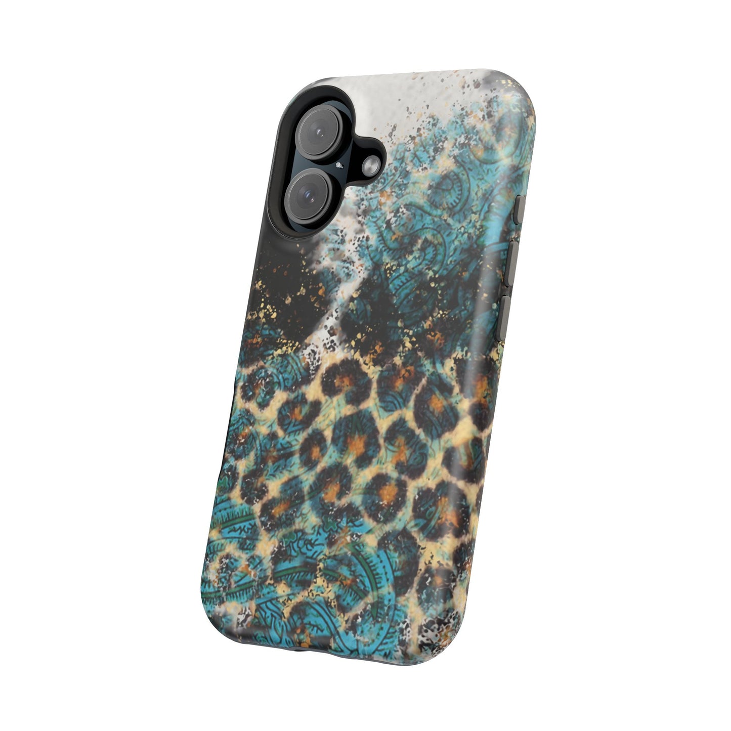 Turquoise Paisley Cowhide Leopard - MagSafe iPhone Series Case