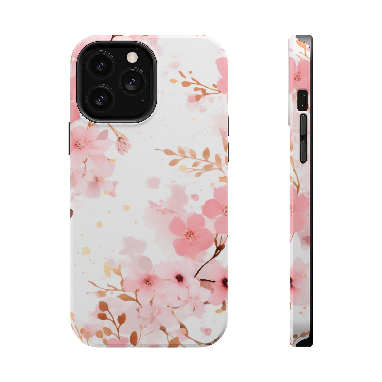 Soft Pink Cherry Blossom MagSafe Case – Floral Elegance with Wireless Charging