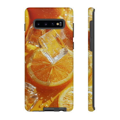 Citrus Orange Splash Samsung Galaxy Case – Dual-Layer Tough Protection, Vibrant Summer Design