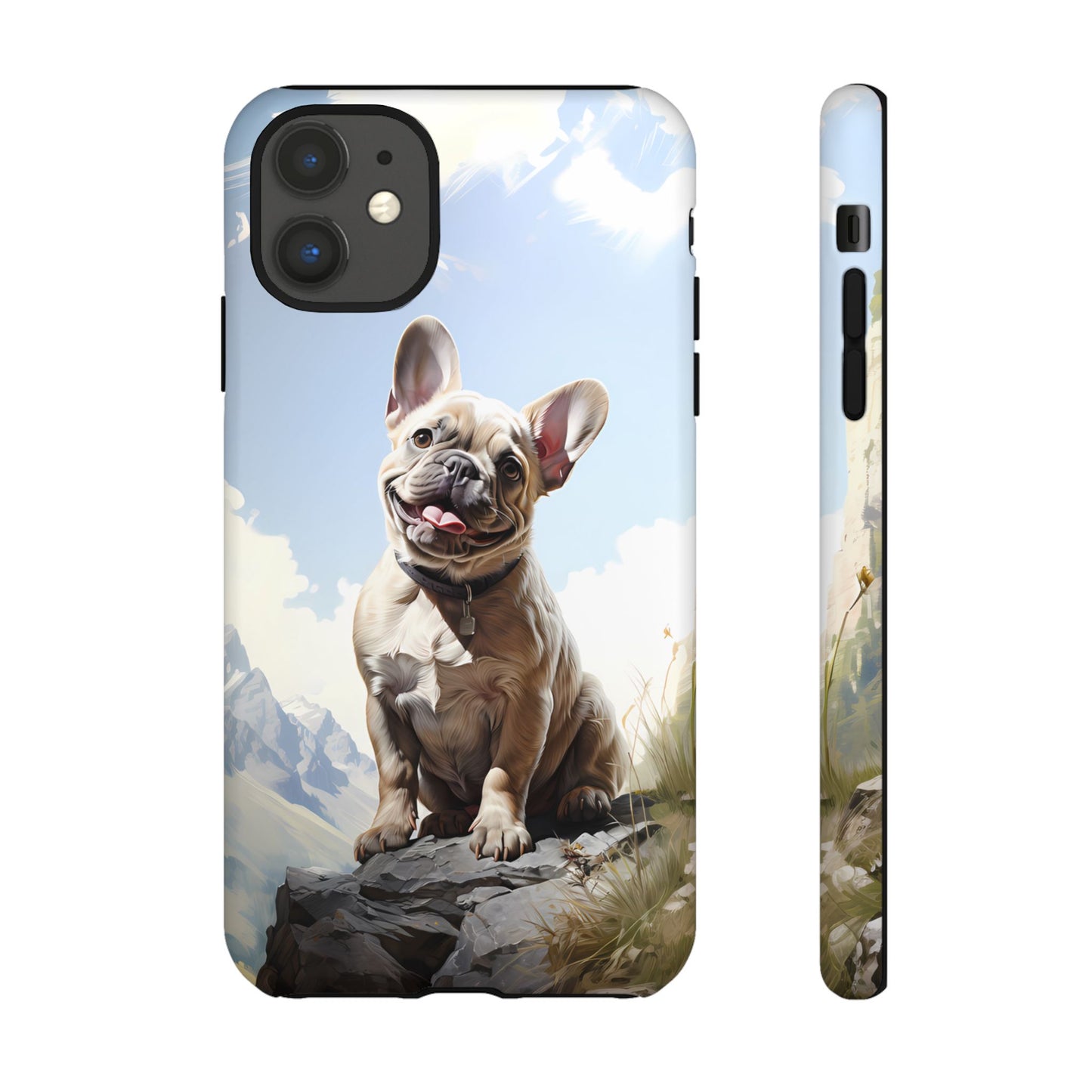 Frenchie iPhone Samsung Galaxy Phone Case! French Bull Dog Standing Proudly. Extremely Tough & Durable With Dual Layer Protection.