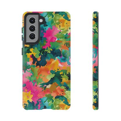 Vibrant Watercolor Splash Samsung Galaxy Case – Multicolor Abstract Artistic Design