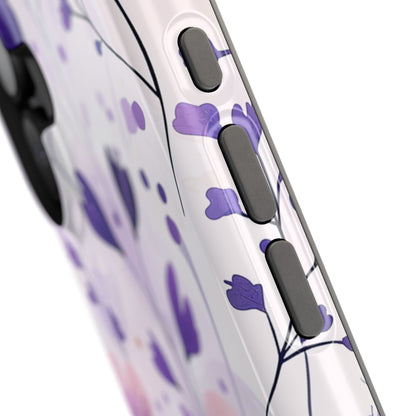 Purple Floral Bliss MagSafe iPhone Case – Delicate Blossom Design