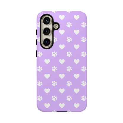 Lilac Paw Prints & Hearts – Samsung Galaxy Case