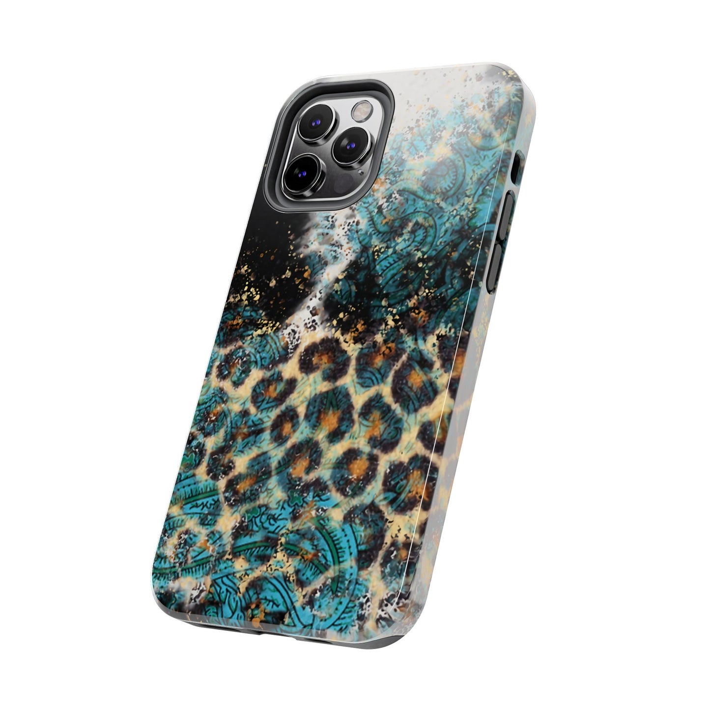 Turquoise Paisley Cowhide Leopard - iPhone Series Case