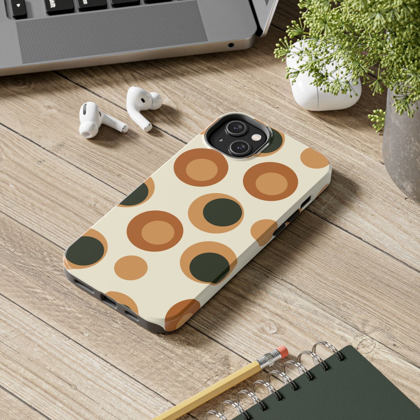 Retro Earthy Circles - iPhone Case