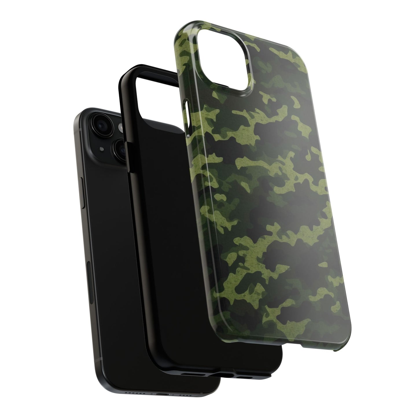 Dark Green Camouflage – iPhone Case, Rugged and Slim Design