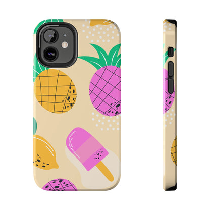 Tropical Pop iPhone Case – Fun Pineapple & Lemon Design with Vibrant Summery Colors