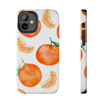 Tangerine Dreams Tough iPhone Case – Watercolor Orange Design, Shockproof Dual Protection - BOGO Cases