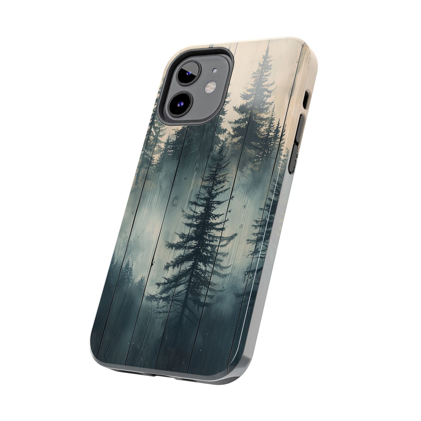 Misty Pine Forest Iphone Case - Nature-Inspired Wood Design Protective Cover