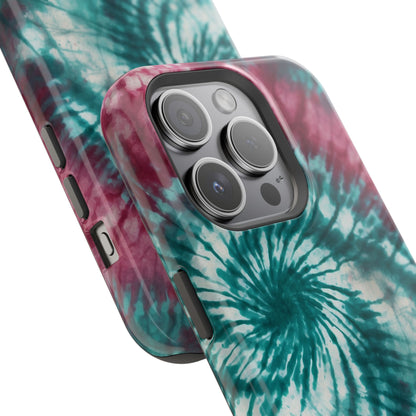 Teal and Pink Tie-Dye MagSafe Case – Stylish and Functional