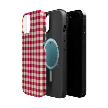 Vintage Red Gingham Check – MagSafe iPhone Case