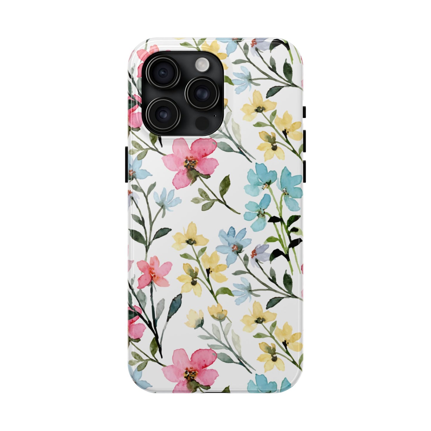 Watercolor Floral Bliss – iPhone Series Case with Pastel Flower Design