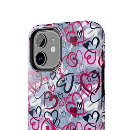 Graffiti Love Hearts iPhone Case