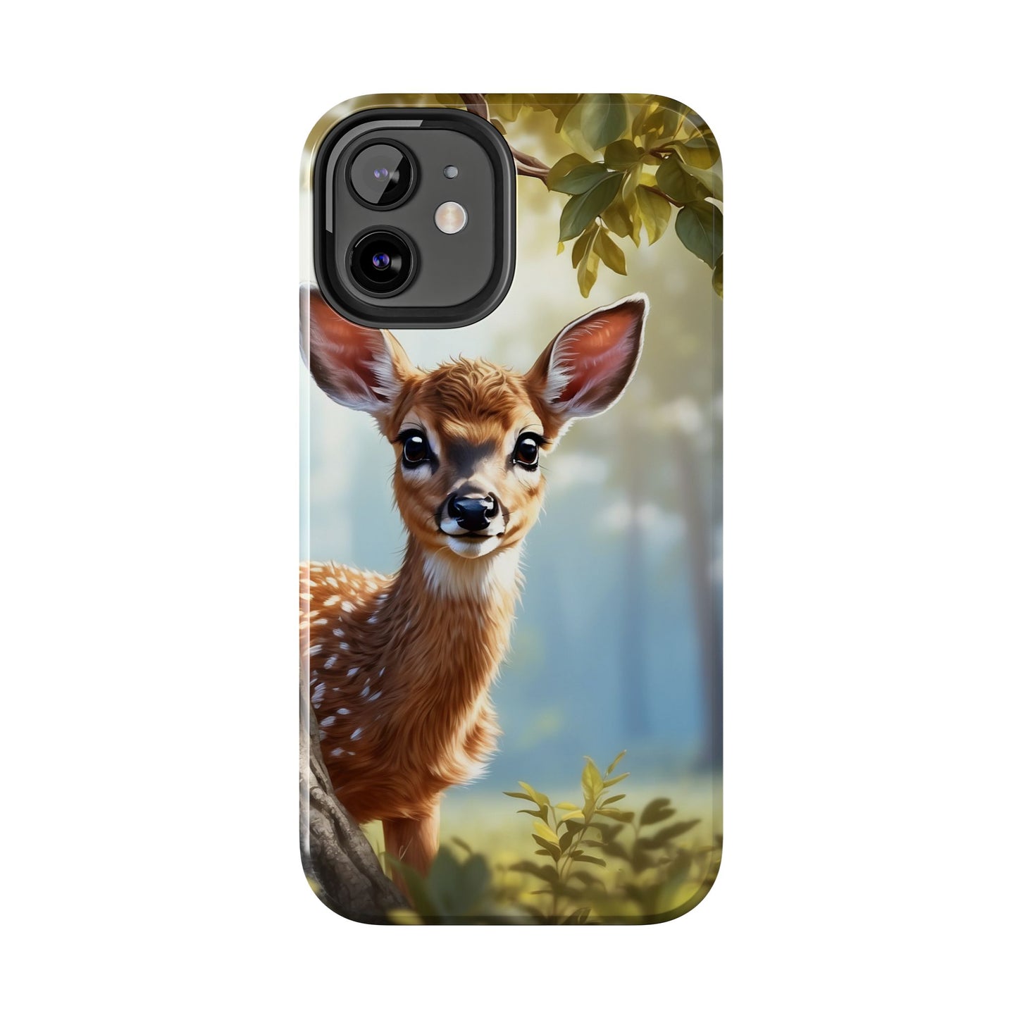 Whimsical Fawn in a Sunlit Forest iPhone Case