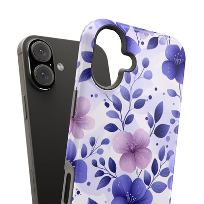 Purple Floral MagSafe iPhone Case – Durable Protection with Elegant Flower Design