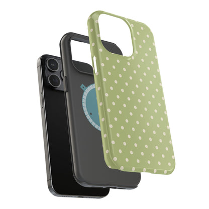 Sage Green Polka Dots – MagSafe iPhone Case