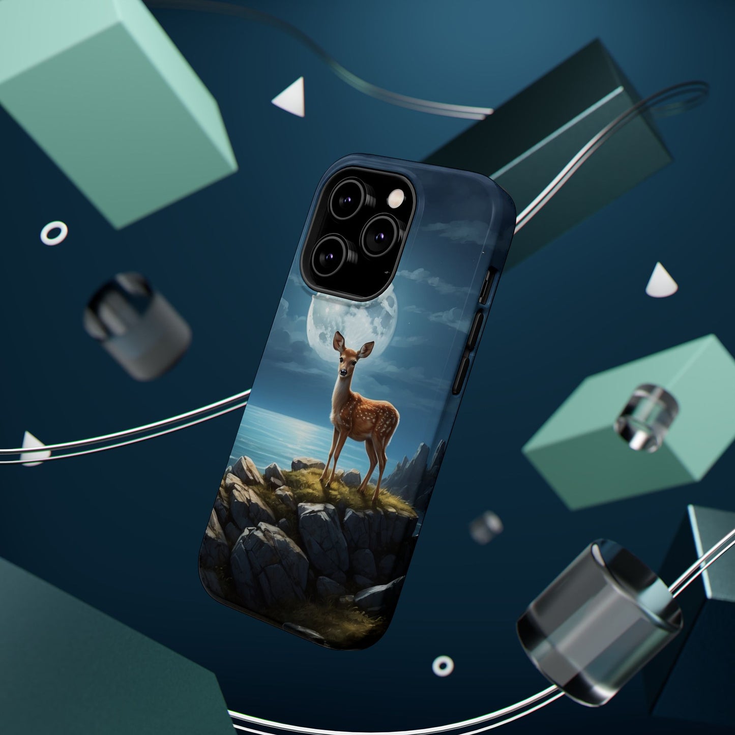 Enchanted Fawn Under the Moonlit Sky MagSafe iPhone Case