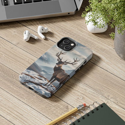 Alpine Majesty: Stag in Snow – iPhone Case