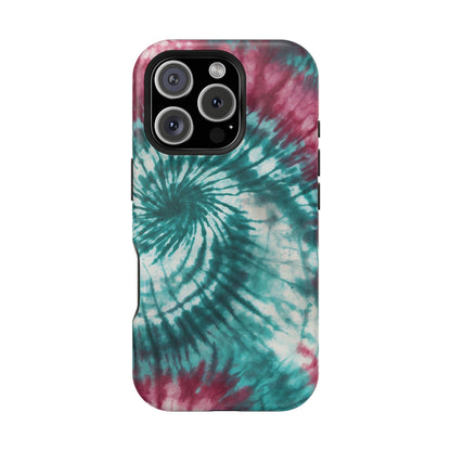 Teal and Pink Tie-Dye MagSafe Case – Stylish and Functional