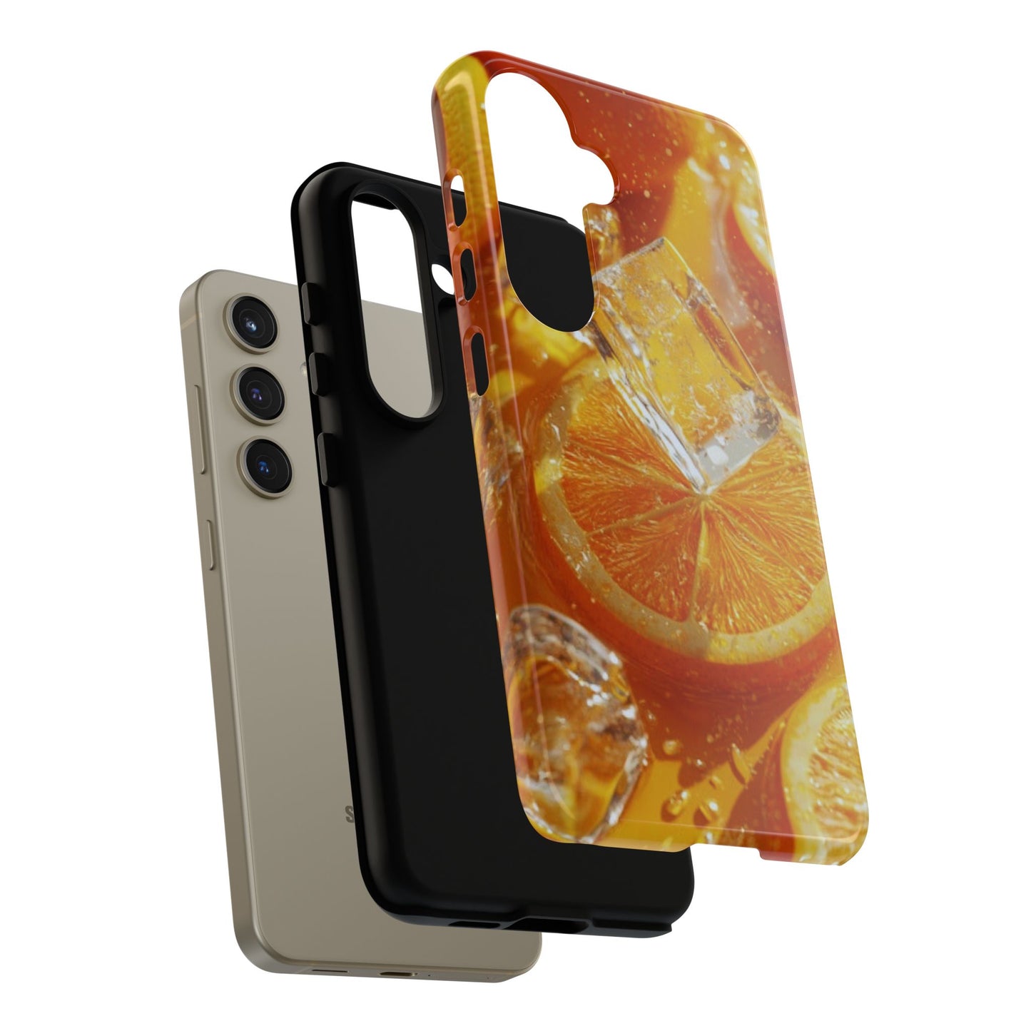 Citrus Orange Splash Samsung Galaxy Case – Dual-Layer Tough Protection, Vibrant Summer Design