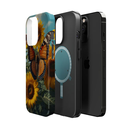 Vibrant Butterfly & Sunflower – MagSafe iPhone Case