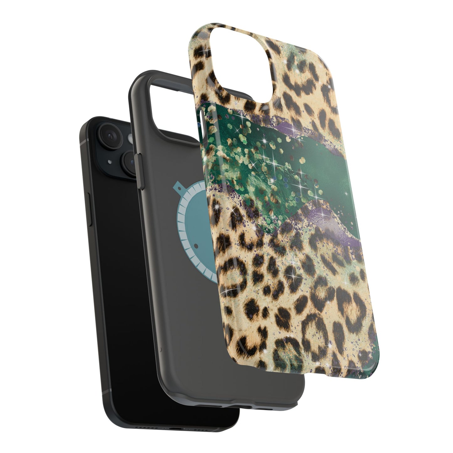 Emerald Glitter Leopard Print - MagSafe iPhone Series Case