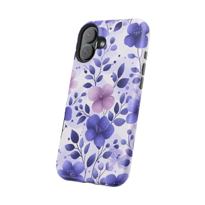 Purple Floral MagSafe iPhone Case – Durable Protection with Elegant Flower Design