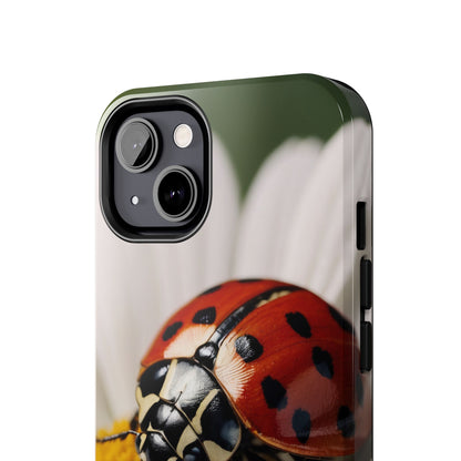 iPhone Case: Ladybug on White Daisy