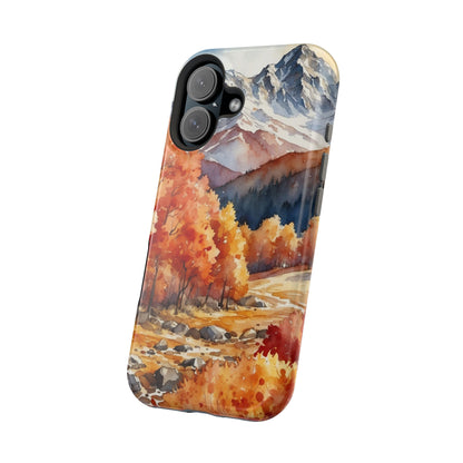 Watercolor Autumn Forest and Mountains - MagSafe iPhone Case