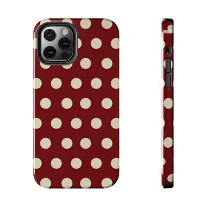 Classic Red & Cream Polka Dots - iPhone Case