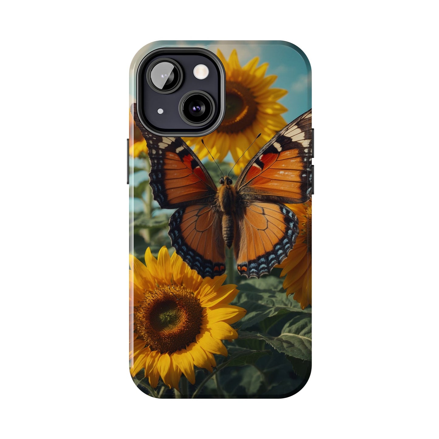 Vibrant Butterfly & Sunflower – iPhone Case