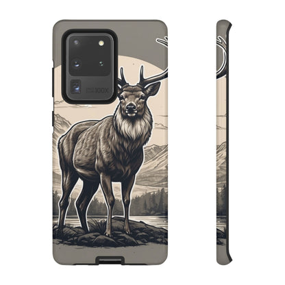 Monochrome Majesty – Regal Stag Samsung Galaxy Phone Case
