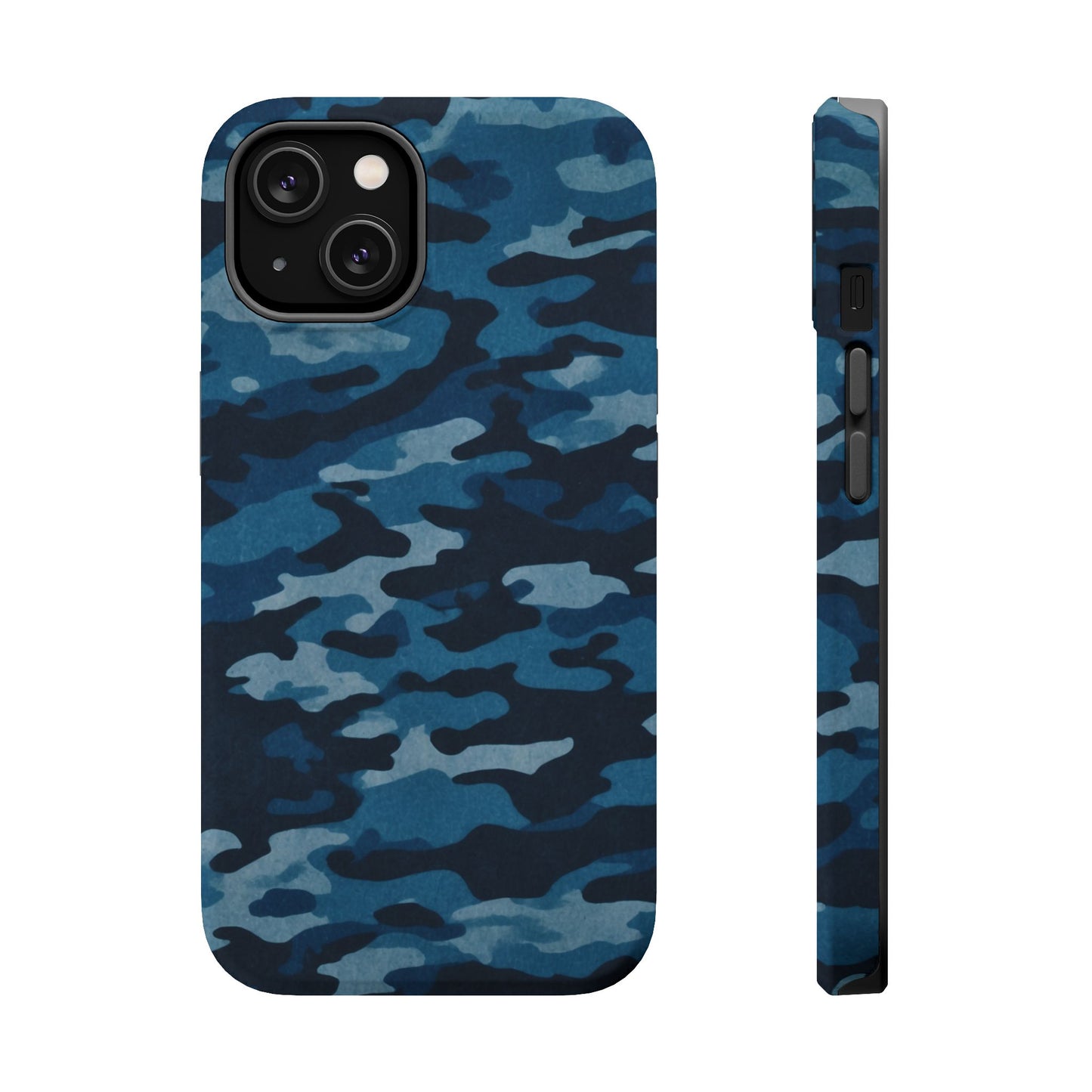 Dark Blue Camouflage – MagSafe iPhone Case with Modern Rugged Style