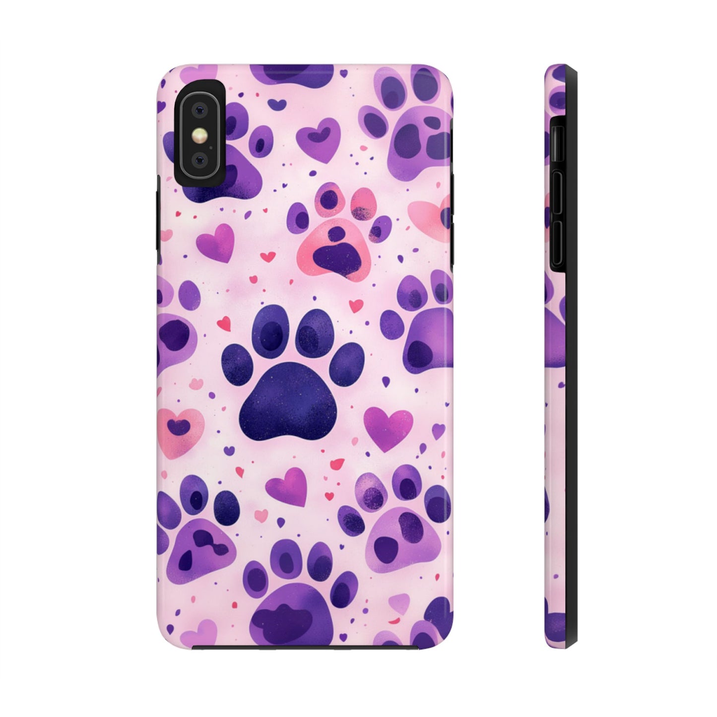 Purple Paw Print iPhone Case - Playful Pet Lover’s Protective Cover