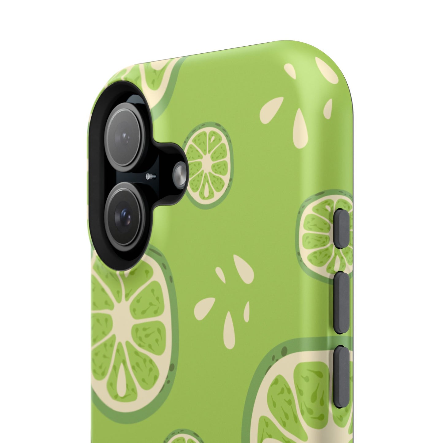 Zesty Lime Splash Tough MagSafe iPhone Case – Fresh Citrus Design, Dual-Layer Protection